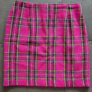 vintage bentley wool skirt 80s 90s pink purple plus sz 14 plaid USA mini barbiec